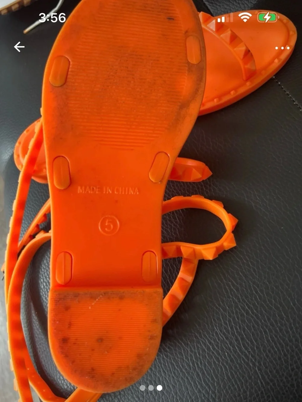 Steve Madden Kids Bright Orange Studded Jelly Strappy Sandals